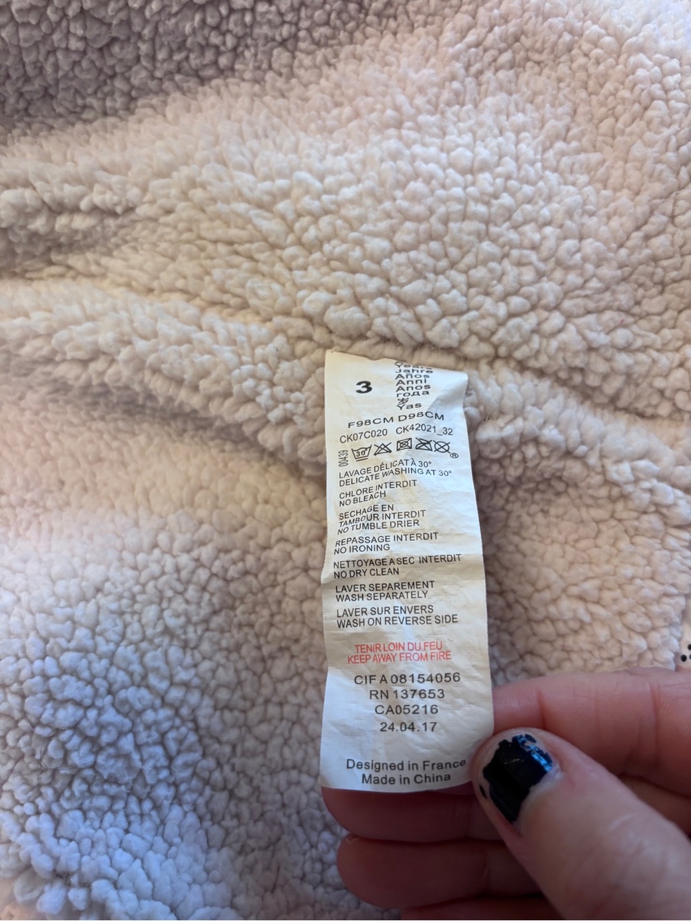 Catimini Cottagecore Jacket Size 3T Deer Prince Sherpa Lined Ears on Hooded Logo - Picture 11 of 13